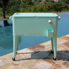 Permasteel - Glacière de patio 80 pintes - Menthe-4 roulettes, 2 verrouillables