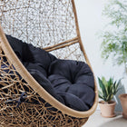 Modway - Encase Terrasse extérieure Rotin Chaise à balançoire - Bleu marine cappuccino-Housses de coussin imperméables