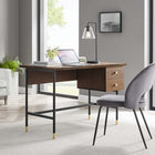 Modway - Nexus Bureau - Noyer noir-Cadre tubulaire métallique