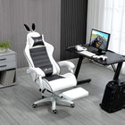 HOMCOM - Chaise de gamer inclinable avec repose-pieds - noir-Repose-pieds rétractable pour reposer les jambes et gagner de la place hors usage