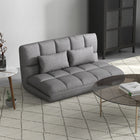 HOMCOM - Canapé paresseux de sol pliable et réglable avec 2 coussins - gris-Utilisez le canapé de sol pour regarder des films, lire, méditer ou jouer à des jeux 