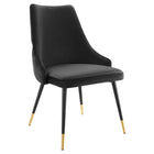 Modway - Adorn Performance Velvet Fauteuil d’appoint de salle à manger Ensemble de 2 - Noir-Tissu résistant aux taches durable