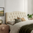 Modway - Annabel Mélange de lin premium Tête de lit King, Lin-Cadre en mélange de bois