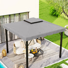 Outsunny - Toit de rechange pour gazebo 10 pi L x 10 pi l, gris-Le toit à 2 niveaux est plus esthétique et favorise la circulation de l’air ainsi que la résistance au vent