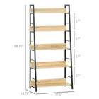 HOMCOM - Bibliothèque de rangement moderne avec étagères larges à 5 niveaux - chêne-Idéal pour le salon, le bureau et la chambre 