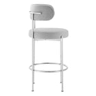 Modway - Albie Tissu Tabourets de bar Ensemble de 2 - Argent gris-8