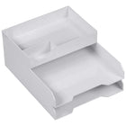 JAM Paper - Ensemble de plateaux de rangement de bureau empilables – 1 plateau supérieur et 2 plateaux à courrier – Blanc-Ensemble de bureau complet avec plateaux à papier empilables | Couleur blanche