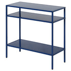 Hudson&Canal - Table d'appoint rectangulaire Ricardo 61 cm (24 po) de largeur par - Bleu Mykonos-Les étagères en métal ont une capacité de poids de 40 lb