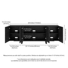 Hudson&Canal - Meuble TV rectangulaire cannelé Harold pour téléviseurs jusqu'à 75 po - Noir veiné-Le plateau supérieur supporte un poids maximal de 34 kg (75 lb), les étagères inférieures peuvent supporter chacune 11 kg (25 lb)