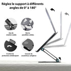 ShoppingAll - Support Élévateur Pour Ordinateurs Portables Et Tablettes Jusqu’à 17,3 Pouces – Noir - Paquet de 5-Stabilité Supérieure – Base robuste en acier au carbone avec structure à double tige pour un soutien fiable.