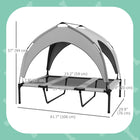 PawHut - Lit surélevé pour chien, lit rafraîchissant avec auvent pour L, gris clair-Comprend un sac de transport pour une portabilité et un rangement pratiques 