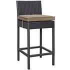 Modway - Convene Terrasse extérieure Tissu Tabouret de bar - Espresso Moka-Pour divertir ou pour un usage quotidien