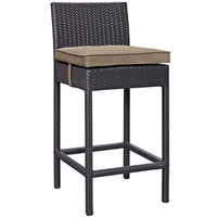 Modway - Convene Terrasse extérieure Tissu Tabouret de bar - Espresso Moka-Pour divertir ou pour un usage quotidien