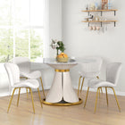HOMCOM - Chaises de salle à manger avec dossier rembourré - blanc crème - ensemble de 4-Le dossier et l'assise incurvés en forme de coque sont ergonomiques et élégants
