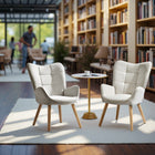 FurnitureR Chaise d'Appoint - Tissu beige ivoire-Assemblage nécessaire