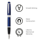A.T. Cross - Stylo-plume Bailey, bleu, plume moyenne-Les stylos Cross sont des cadeaux parfaits depuis plusieurs générations et sont fièrement offerts dans une boîte-cadeau de qualité supérieure. 