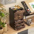 Vinsetto - Armoire de classement mobile Letter/A4 avec tiroirs - brun rustique-Assemblage requis 