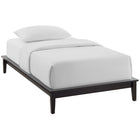 Modway - Lodge Bois Cadre de lit à plateforme jumelée, Cappuccino-Remplacement du sommier