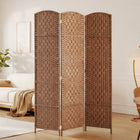 HOMCOM - Paravent autoportant 3 panneaux pour bureau à domicile - naturel-Conception pliable à quatre panneaux, facile à créer un nouveau look et peu encombrant pour le rangement 
