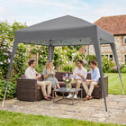 Outsunny - Tente auvent d'extérieur pliante 8 pi l x 8 pi L avec sac de transport - Gris-Facile à plier et à déplier grâce à un design pop-up