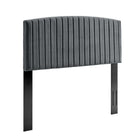 Modway - Rebecca Performance Velvet Tête de lit jumelée, Charbon de bois-Tête de lit Glam Deco