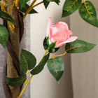 Outsunny - Arbre de roses artificiel 3 pi - rose - lot de 2-Pour une utilisation intérieure ou extérieure—idéal pour la maison, le bureau et plus encore 