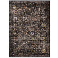 Modway - Minu Treillis floral vieilli Tapis 4 pi l x 6 pi L - Noir, jaune et orange-Tapis à treillis floral vieilli