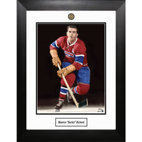 Maurice Richard photo with Alumni Coin - Impression encadree - 27" x 35"-Qualité supérieure - print framed