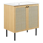 Modway - Chaucer 30" Vanette de salle de bain - Oak White-MDF et panneau de particules