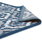 Modway - Kalinda Treillis rustiques vintage marocains Tapis de 5 pi l x 8 pi L - Bleu marocain beige et ivoire-Haute densité / Tissé à la machine