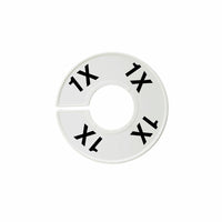 Eddie's -  Rond Les séparateurs de tailles - 1X - blanc avec impression noire - Paquet de 100-Plastique blanc avec du texte en noir