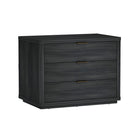 Manhattan Comfort - Ensemble de 2 tables de chevet modernes Evelyn 32" à 3 tiroirs - Gris charbon-Poignées de tiroir horizontales et épurées pour un aspect propre et dégagé