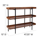 Flash Furniture – Étagère de rangement de 18 po, série Hercules, rustique (JN2542B3)-Trois étagères avec bordure soulevée