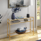 Hudson&Canal - Console Siviline 42" L - Laiton-Une finition en laiton fabriquée à la main est appliquée sur le cadre en acier