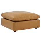 Modway - Commix Duvet Rempli Trop Rempli Cuir végane Ottoman - Tan-Ottoman moderne contemporain