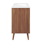 Modway - Transmit 36" Vanette de salle de bain - Blanc noyer-Portes doubles à fermeture douce