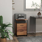 Vinsetto - Armoire de classement mobile Letter/A4 avec tiroirs et barres de suspension - brun rustique-Deux tiroirs avec barres de suspension réglables pour contenir des dossiers au format A4 ou Lettre 
