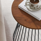 Modway - Valeo Bois et métal ronds Table d’appoint - Noyer-Glissières de plancher sans marquage