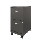 Hirsh Industries - Classeur vertical Space Solutions à profondeur de 18 po avec roulettes, 2 tiroirs, charbon métallique-Le tiroir accepte les chemises suspendues de format lettre