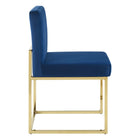 Modway - Carriage Performance Velvet Chaise à manger Ensemble de 2 - Marine d’or-Chaise à base de traîneau