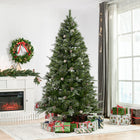 HOMCOM - Arbre de Pin Enneigé Artificiel 7 Pieds Décoration Noël avec Pommes de Pin-Avec 70 pommes de pin pour la décoration 