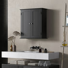 HOMCOM - Armoire à pharmacie avec étagère réglable et 2 portes - noir-3 niveaux pour vos produits de beauté et articles d'hygiène quotidiens