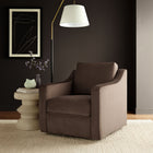 Modway - Liora Performance Velvet Fauteuil - Chocolat-Accoudoirs courbés