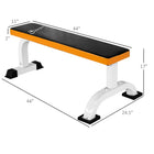 Soozier - Banc de musculation polyvalent, banc plat pour haltères, planche utilitaire pour salle de sport à domicile-Cadre en acier Q195 renforcé 
