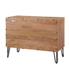 Manhattan Comfort - Dumbo table de chevet moderne à 2 tiroirs et commode à 3 tiroirs - brun doré - ensemble de 2-17,73 po L x 35,19 po l x 26,85 po H