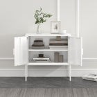 Manhattan Comfort - Ava 23,6 po Buffet d’Appoint Moderne - Blanc-Lignes épurées et silhouette minimaliste, parfait pour les espaces contemporains et transitionnels