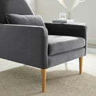Modway - Liliana Performance Velvet Fauteuil - Charbon de bois-Système de soutien réactif