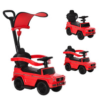 Aosom - Mercedes-benz g350 licensed toddler sliding car - rouge-Conception 3-en-1 : trotteur à pousser avec les pieds, toboggan et porteur à pousser 