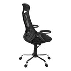 Monarch Specialties - 7268 Chaise De Bureau Dossier Haute Exec - Meche Noir/Chrome-Le dossier incurvé de conception ergonomique, haut et large, offre un soutien supérieur, tandis que l'appui-tête, les accoudoirs rabattables et le large et profond siège sont tous généreusement rembourrés pour offrir un confort maximal
