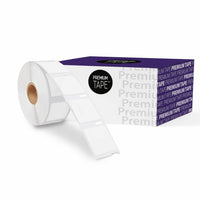 Premium Tape - Dymo Étiquettes carrées 30332 - 1 po x 1 po - Noir sur Blanc - Paquet de 750-Couleur: Noir / Blanc